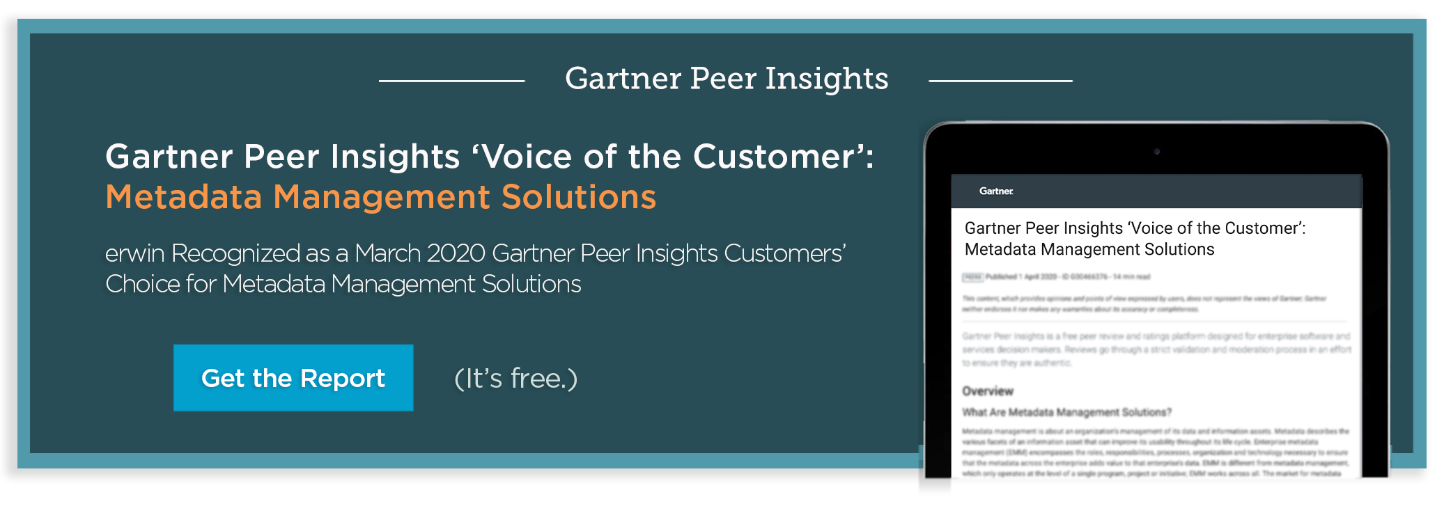 Erwin Recognized As A March Gartner Peer Insights Customers